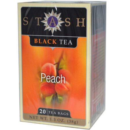 Stash Tea, Chá Preto de Pêssego - 20 Saquinhos de Chá