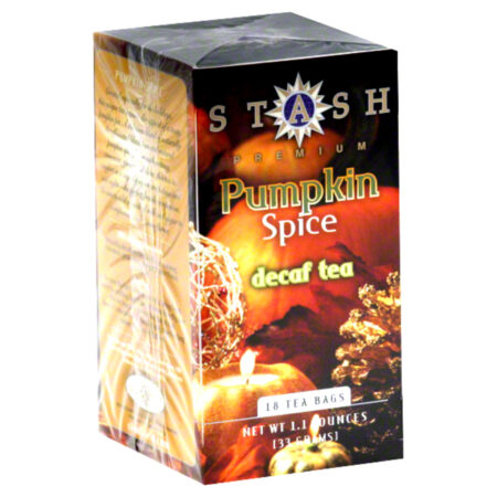 Stash Tea, Chá Preto Descafeinado Premium Pumpkin Spice - 18 Saquinhos