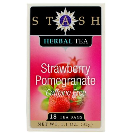 Stash Tea, Chá Vermelho de Romã com Morango - 18 Saquinhos de Chá