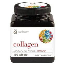 Youtheory Colágeno Tipo 1 e 3 com Vitamina C - 160 Comprimidos para Pele, Cabelos e Unhas