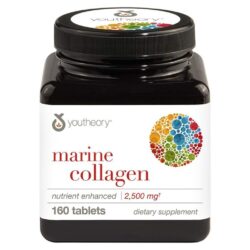 Youtheory Colágeno Marinho 2.500 mg - 160 Comprimidos: Pele, Cabelos e Articulações Fortes
