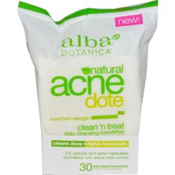AcneDote Limpeza Facial Alba Botanica: 30 Lenços Umedecidos para Pele Radiante