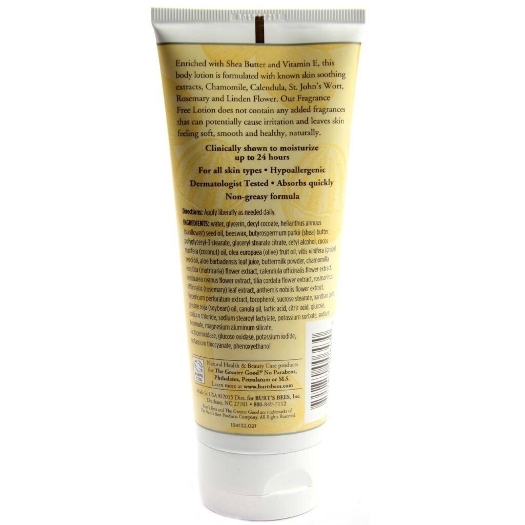 Burt's Bees Loção Corporal Manteiga de Karité e Vitamina E Sem Perfume 170g - Imagem 2