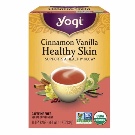 Yogi Tea Organic Teas, Chá de Canela e Baunilha, Pele Saudável - 16 Saquinhos de Chá