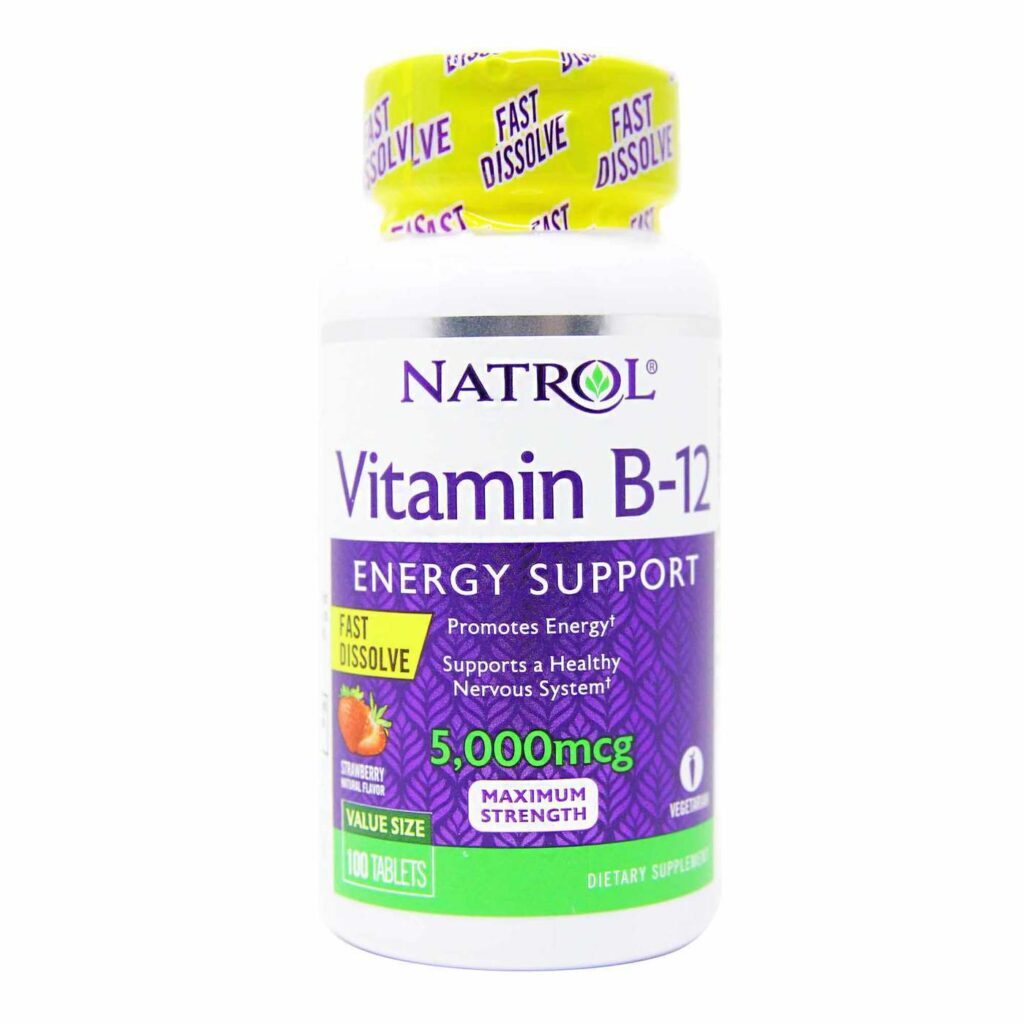 Natrol Vitamina B12 5000 mcg Dissolução Rápida 100 Tabletes - Energia e Vitalidade