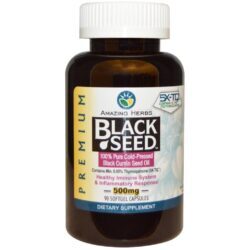 Amazing Herbs Óleo de Semente Preta Nigella Sativa 90 Cápsulas Gel - Saúde e Bem-Estar