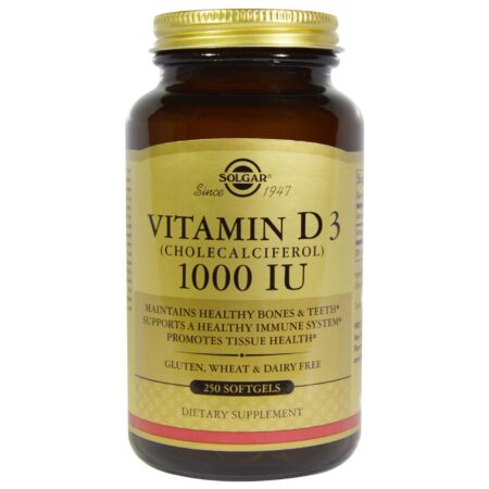 Vitamina D3 1000 IU Solgar 250 Cápsulas