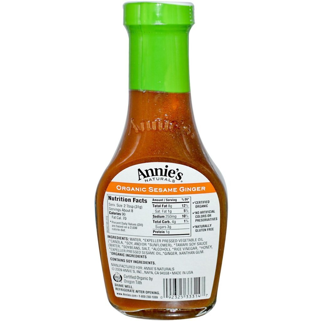 Annies Homegrown Molho Vinagrete Orgânico de Gergelim e Gengibre 237ml - Imagem 2