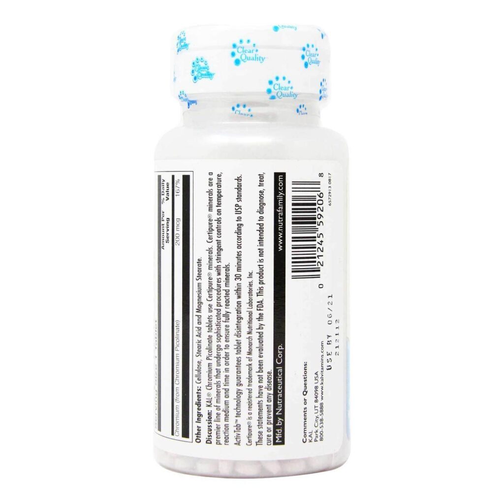 Kal Picolinato de Cromo 200 mcg - 60 Tabletes: Energia e Metabolismo para o seu Dia a Dia - Imagem 3