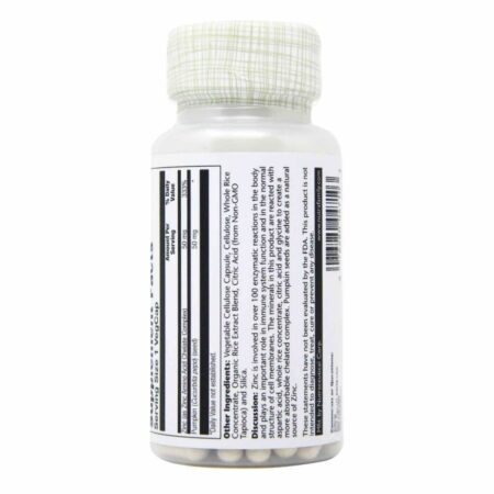 Solaray Zinco 50 mg - 100 Cápsulas: Essencial para Imunidade e Vitalidade no Brasil - Imagem 3