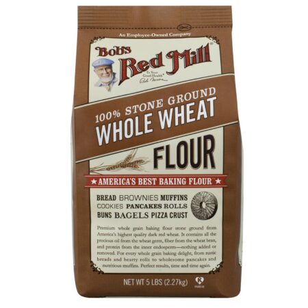 Bobs Red Mill Farinha de trigo integral (Pack 4) de 4 - 5 lbs Bags