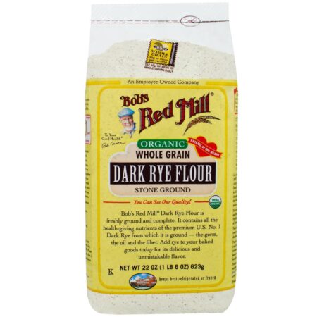 Bobs Red Mill Orgânicos Whole Grain escuro Rye Flour (Pack 4) de 4 - 22 onças Bags