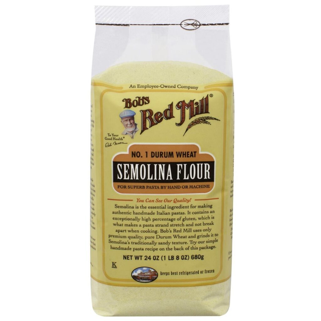 Bobs Red Mill Farinha Semolina 4 Pacotes de 24 Onças (Total 96 Onças / 2.721g) - Qualidade Premium