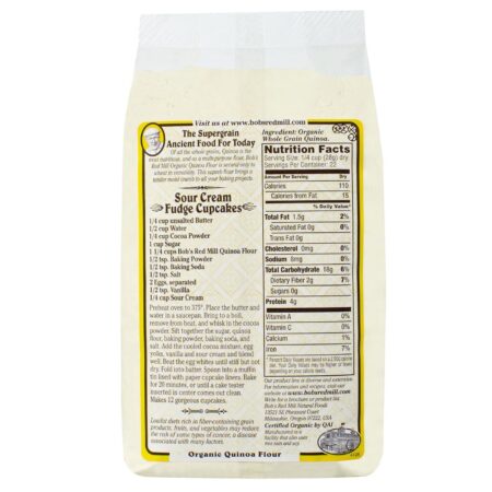 Bobs Red Mill Gluten Free Orgânico Whole Grain Quinoa Farinha (Pack 4) de 4 - 22 onças Bags - Image 2