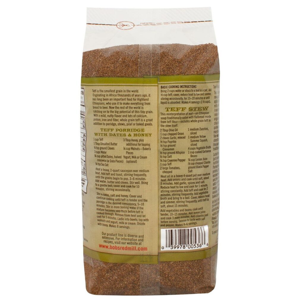 Bobs Red Mill Grãos Integrais Teff (4 pacotes) - 24 onças cada - Imagem 2