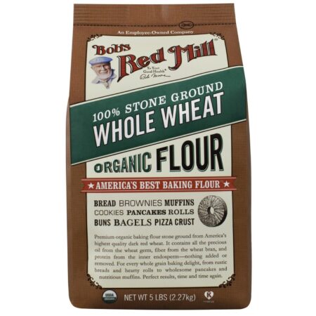 Bobs Red Mill Orgânica farinha de trigo integral (Pack 4) de 4 - 5 lbs Bags