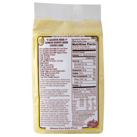 Bobs Red Mill Whole Grain Milho Farinha 4-24 oz Bags - Image 2