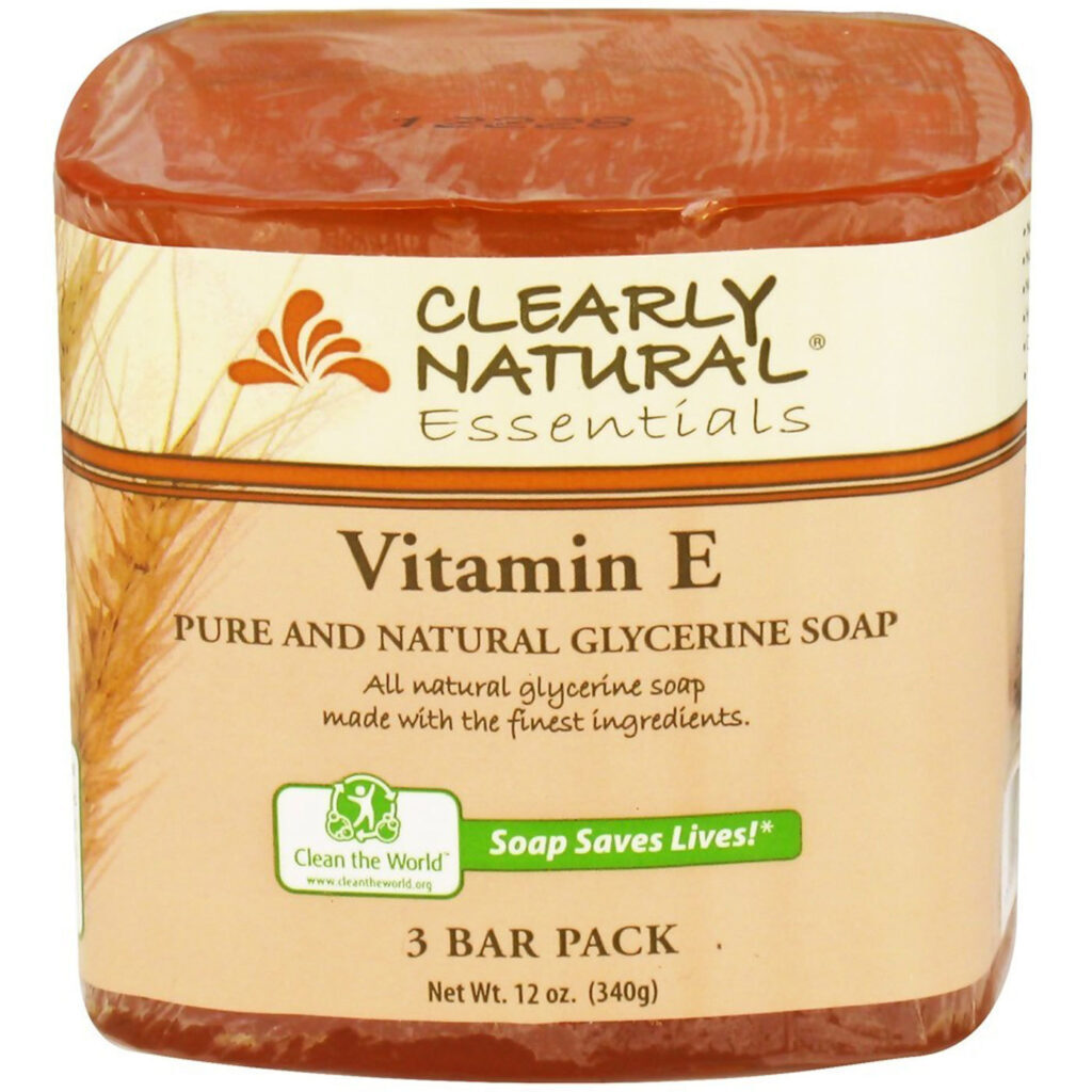 Clearly Natural Sabão Barra Glicerina Vitamina E - Hidratação Profunda - 3 Barras