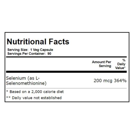 Selênio 200 mcg Sem Leveduras Now Foods 90 Cápsulas Vegetarianas - Image 2