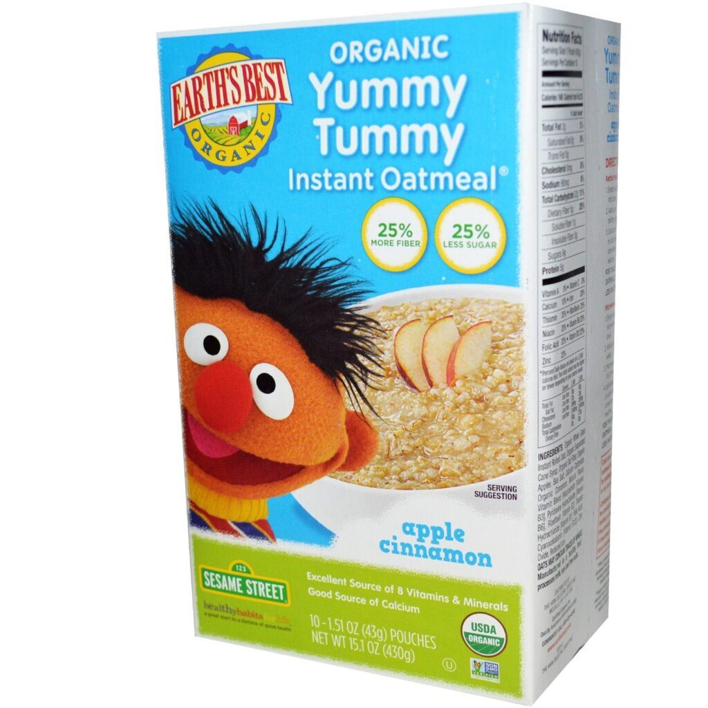 Earth's Best Aveia Instantânea Maçã e Canela Sesame Street 428g - Delicioso e Nutritivo