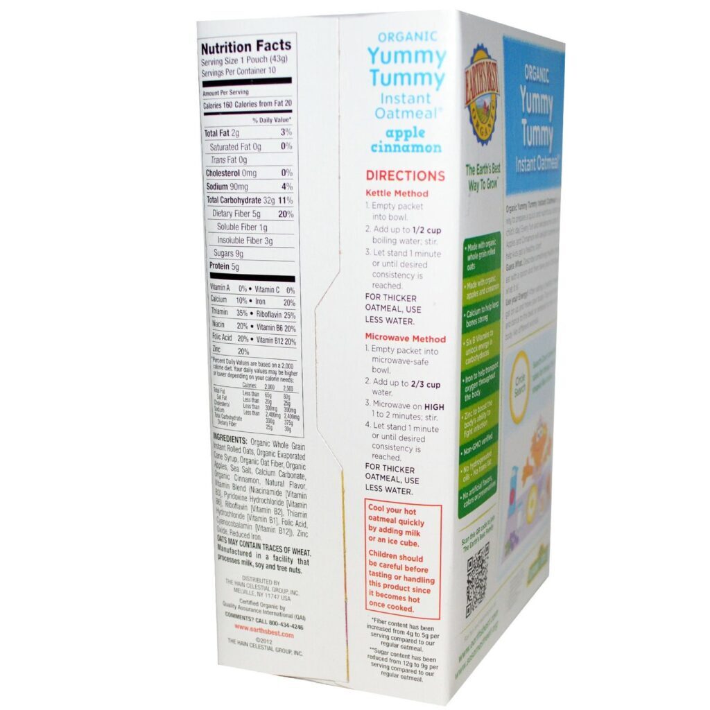 Earth's Best Aveia Instantânea Maçã e Canela Sesame Street 428g - Delicioso e Nutritivo - Imagem 2