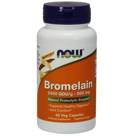 Now Foods, Bromelina 500 mg 2400 GDU - 60 Cápsulas Vegetarianas