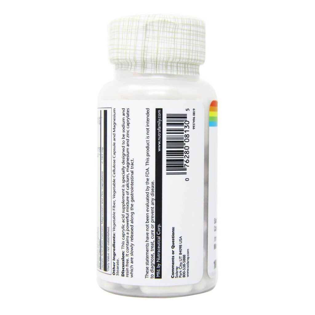Solaray Capryl™ - Ácido Caprílico 100 Cápsulas: Saúde Intestinal e Bem-Estar - Imagem 4