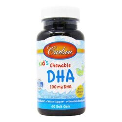 Carlson Labs DHA Ômega 3 Mastigável Sabor Laranja para Crianças - 60 Cápsulas em Gel