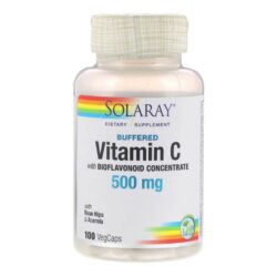 Solaray Vitamina C Tamponada com Bioflavonóides Concentrado - 100 Cápsulas | Essencial para Imunidade e Pele