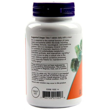 Now Foods, Zinco 50 mg - 250 Tabletes - Image 3