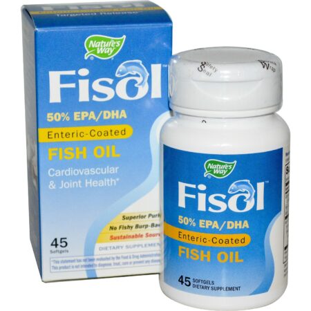 Nature's Way, FISOL™ com revestimento entérico de óleo de peixe - 45 Cápsulas