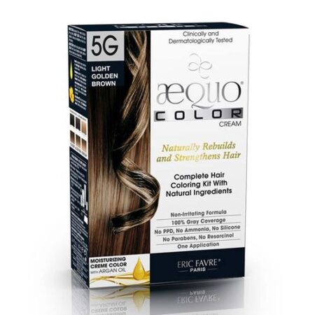 AEQUO®, Coloração Permantente Natural para o Cabelo, 5G Light Golden (Marrom) - Uma Aplicação