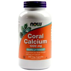 Cálcio Coral 1000 mg Now Foods - 250 Cápsulas Vegetarianas: Essencial para Ossos e Saúde Geral