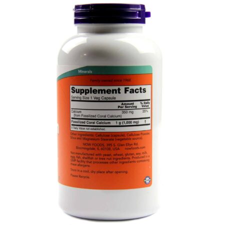 Now Foods, Cálcio Coral 1000 mg - 250 Cápsulas Vegetarianas - Image 2