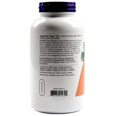 Now Foods, Cálcio Coral 1000 mg - 250 Cápsulas Vegetarianas - Image 3