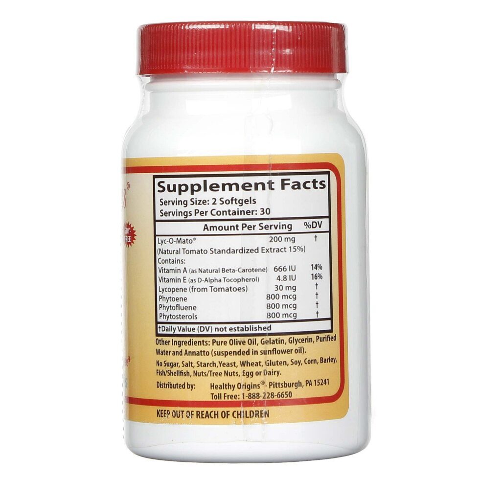 Healthy Origins Lyc-O-Mato® Complexo Licopeno 60 Cápsulas: Poder Antioxidante para Sua Saúde - Imagem 2