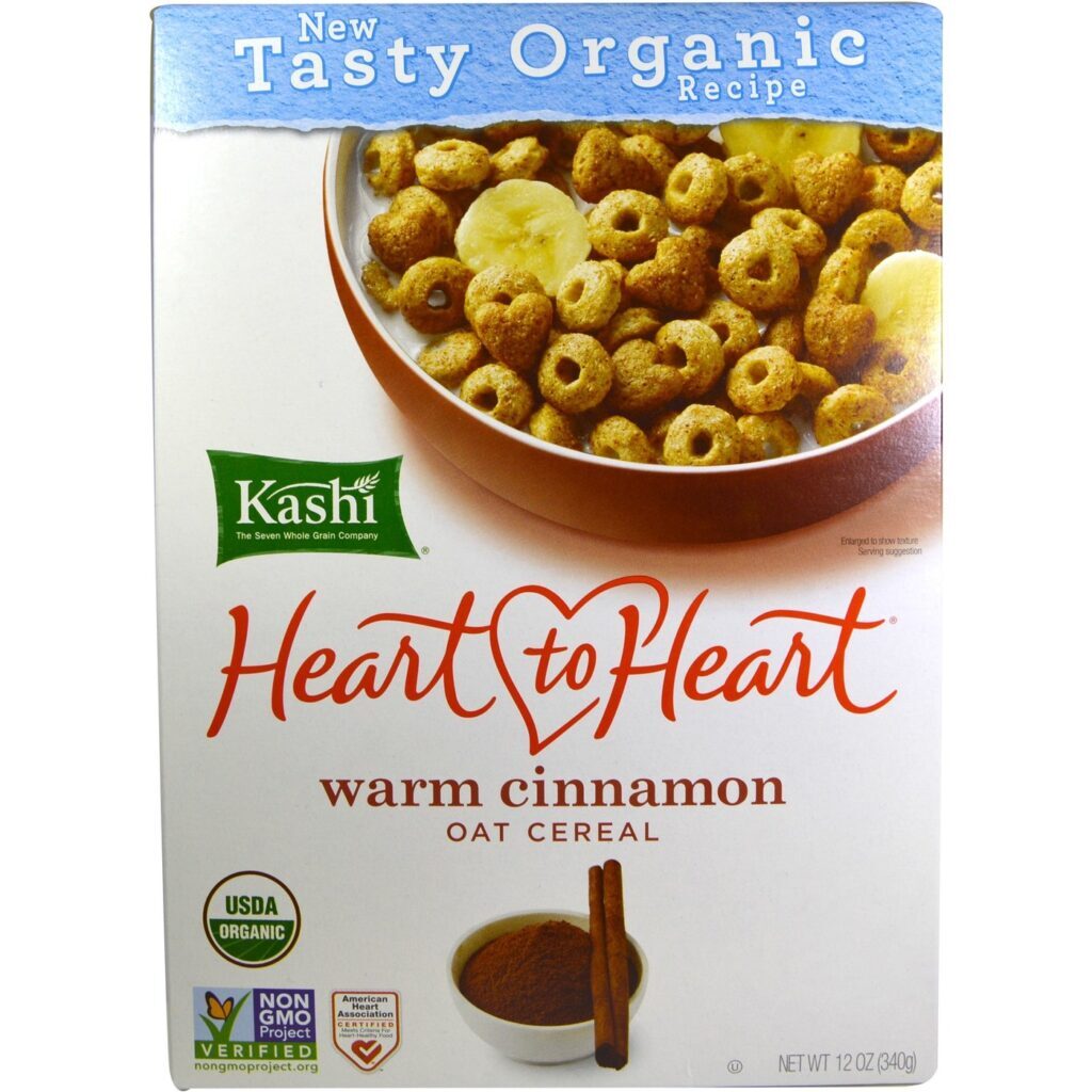 Cereal de Aveia Kashi Coração a Coração Quente com Canela - Pacote com 10 a 12 Caixas (Aprox. 283g a 340g cada)