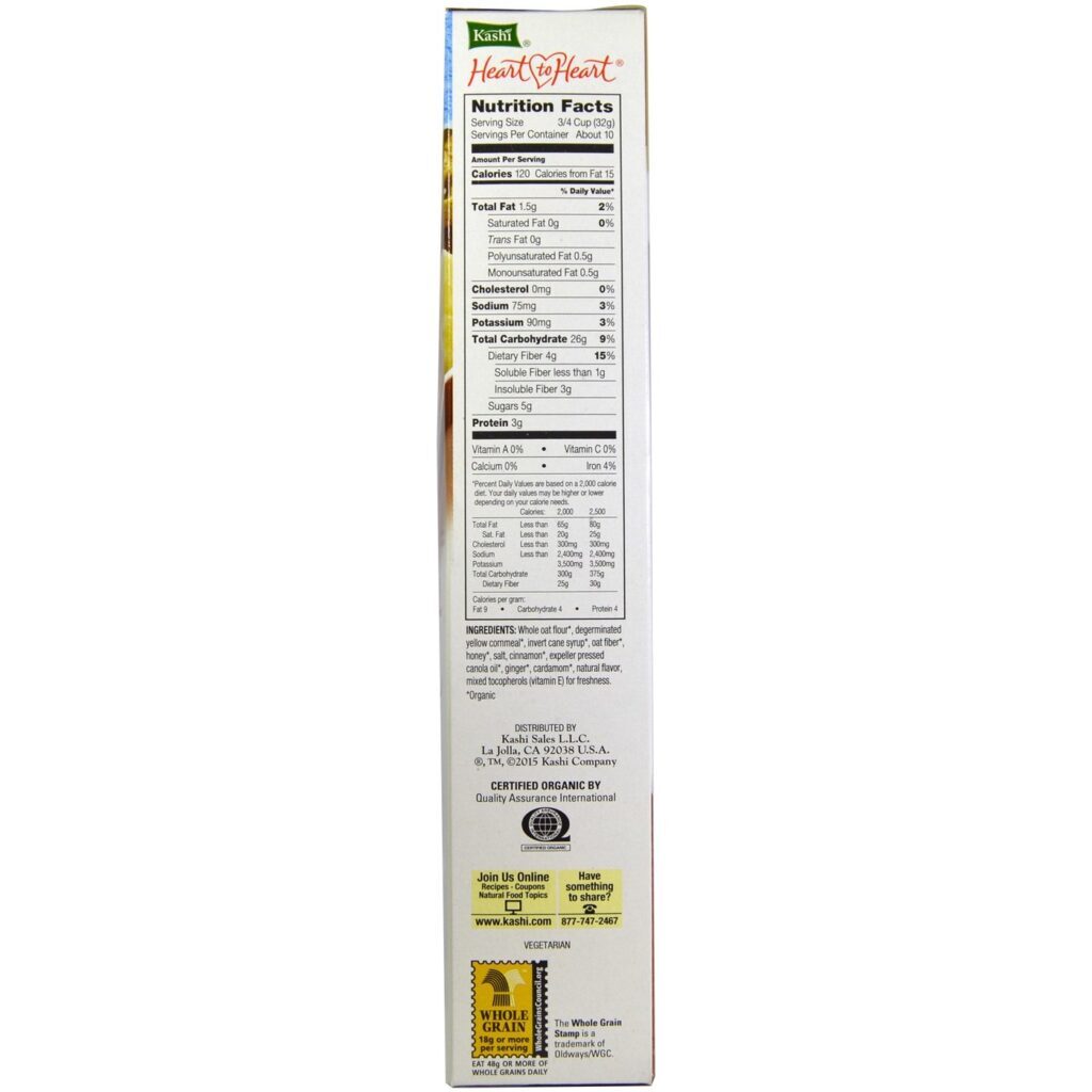 Cereal de Aveia Kashi Coração a Coração Quente com Canela - Pacote com 10 a 12 Caixas (Aprox. 283g a 340g cada) - Imagem 2