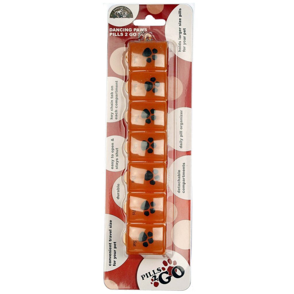 Dancing Paws Pills 2 Go Organizador de Pílulas Laranja - 1 Unidade