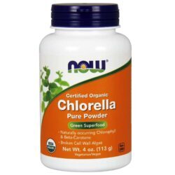 Now Foods Chlorella Puro em Pó Orgânica Vegana 113g - Energia e Detox Natural