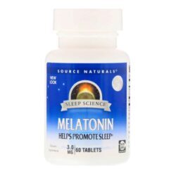 Source Naturals Melatonina 3mg: Sono Tranquilo e Descanso Reparador - 60 Tabletes