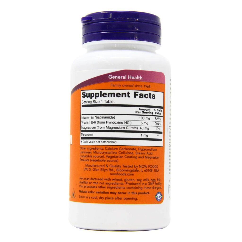 Now Foods Melatonina 1 mg - 100 Tabletes: Sono Profundo e Repousante - Imagem 2