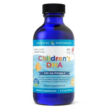 DHA Líquido Infantil Nordic Naturals Morango 4 oz (119 mL)