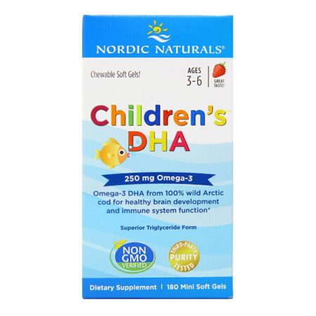 Nordic Naturals Crianças DHA Morango 180 ​​Cápsulas em Gel