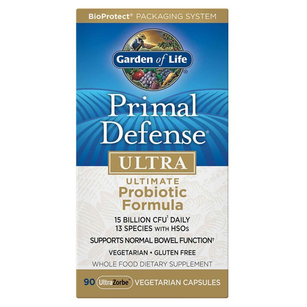 Garden of Life Primal Defense Ultra Probiótico 90 Cápsulas Vegetarianas para Saúde Intestinal