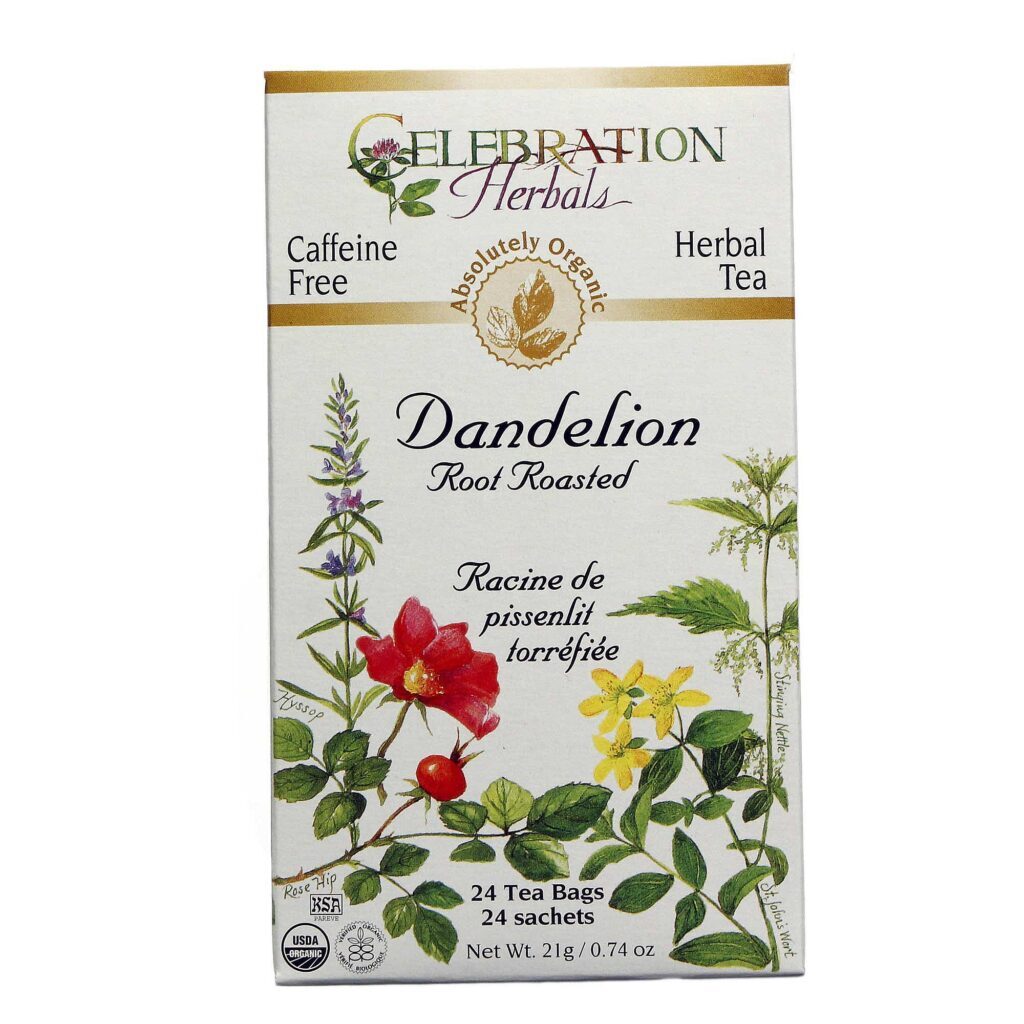 Chá de Raiz de Dente de Leão Assado Celebration Herbals - 24 Saquinhos Puro e Natural