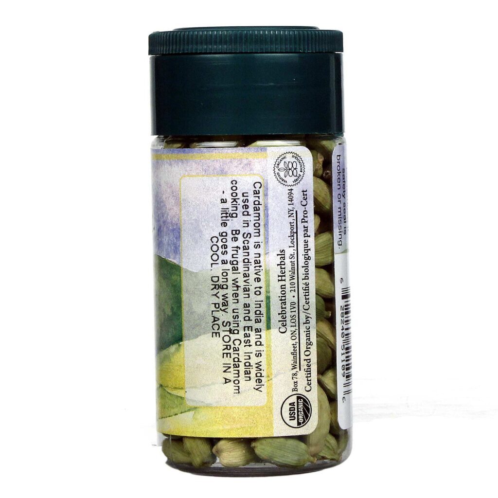 Celebration Herbals Cardamomo Verde Orgânico Vagens Integrais 54g - Aroma e Sabor Autêntico - Imagem 2