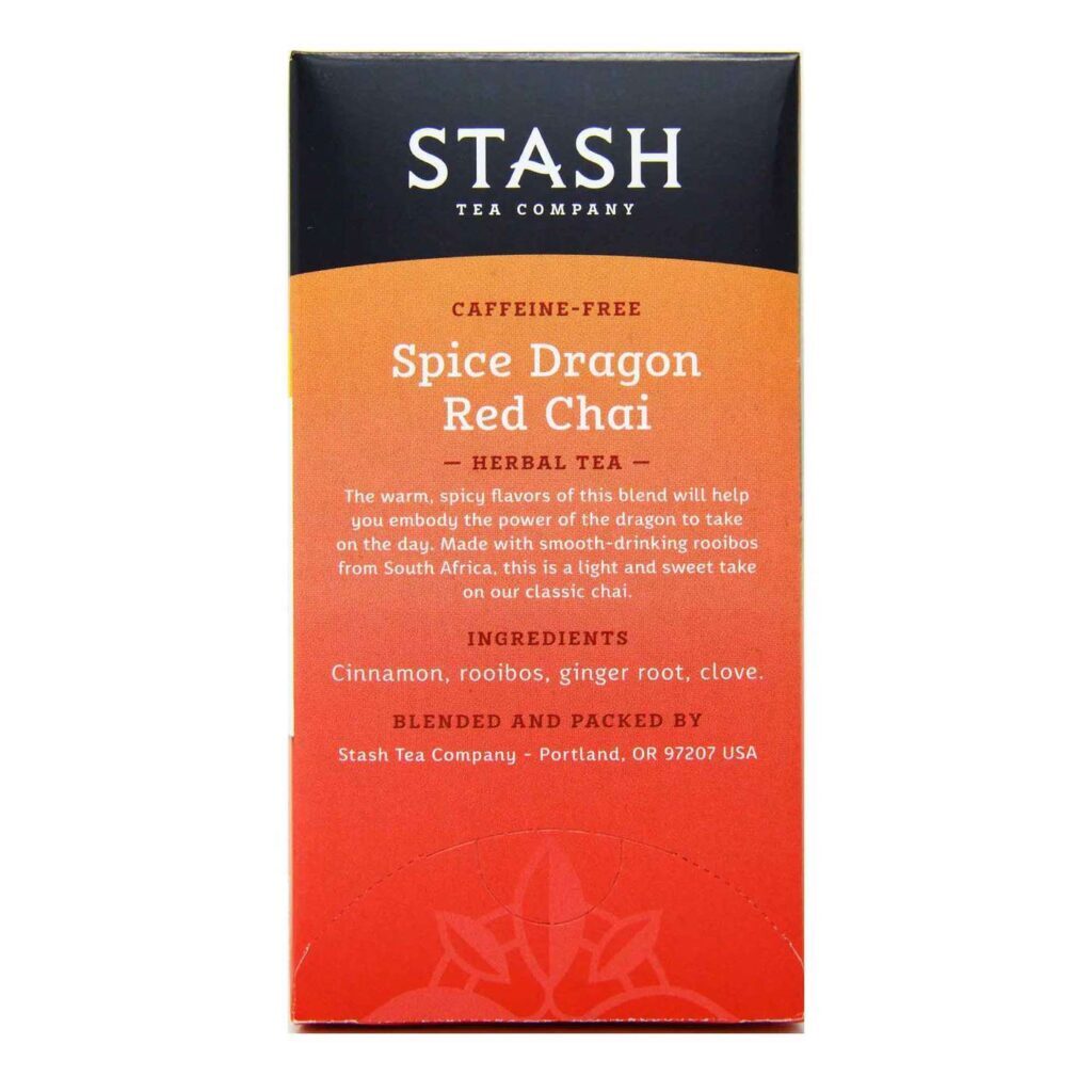 Stash Tea Chá Spice Dragon Red Chai - 18 Saquinhos - Sabor Exótico e Energizante no Brasil - Imagem 4