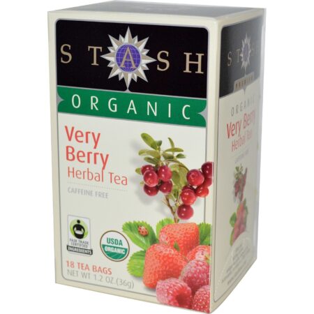 Stash Tea, Chá Orgânico de Frutas Silvestres - 18 Saquinhos de Chá