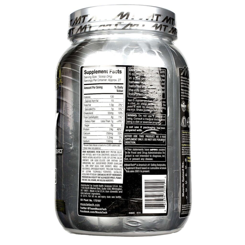 MuscleTech Platinum 100% Whey Chocolate de Leite Supremo 910g (2lbs) - Imagem 2
